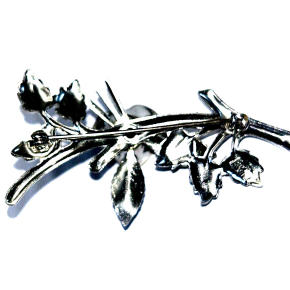CORO Pegasus Silver Tone 2" Flower Floral Brooch Pin Retro Coquette Vintage - Picture 9 of 15